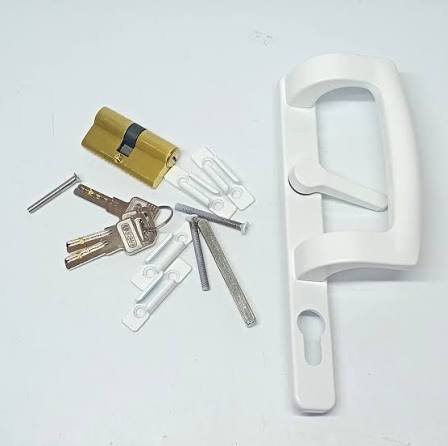Premium UPVC Door Handle with Lock & Cylinder Set
